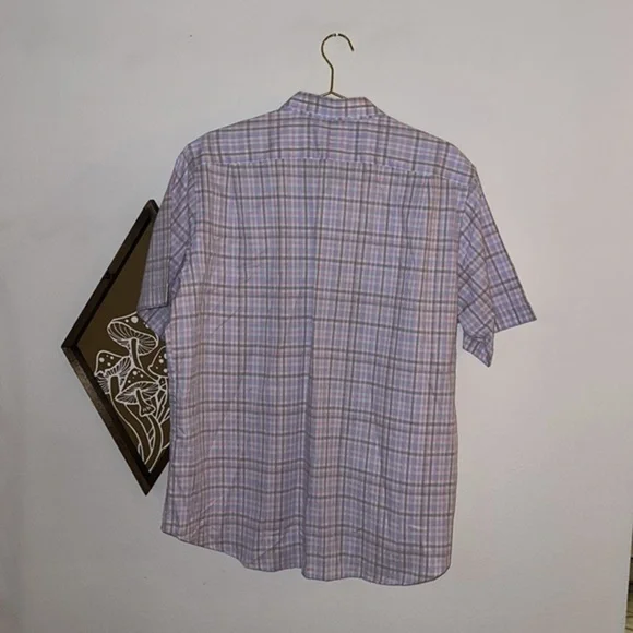 Thomas Dean Pink & Blue Plaid Casual Button Down Sz.XXL - Picture 4 of 5